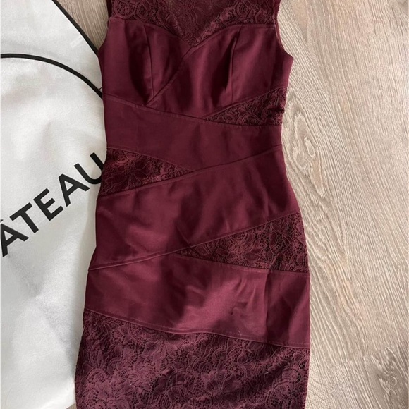 Le Château Burgundy Midi/Knee-Length Dress - Picture 3 of 6